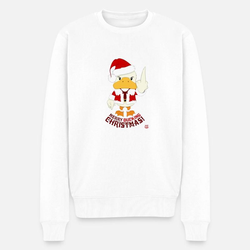 Glædelig andejul - Økologisk premium-sweatshirt til mænd - hvid