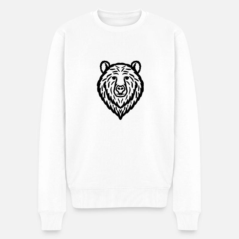 Bär schwarz - Männer Premium Bio Pullover - Weiß