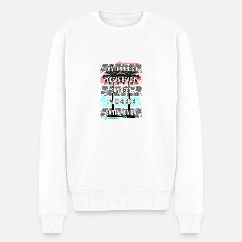 San Francisco Ocean Beach - Pull Premium bio Homme - blanc