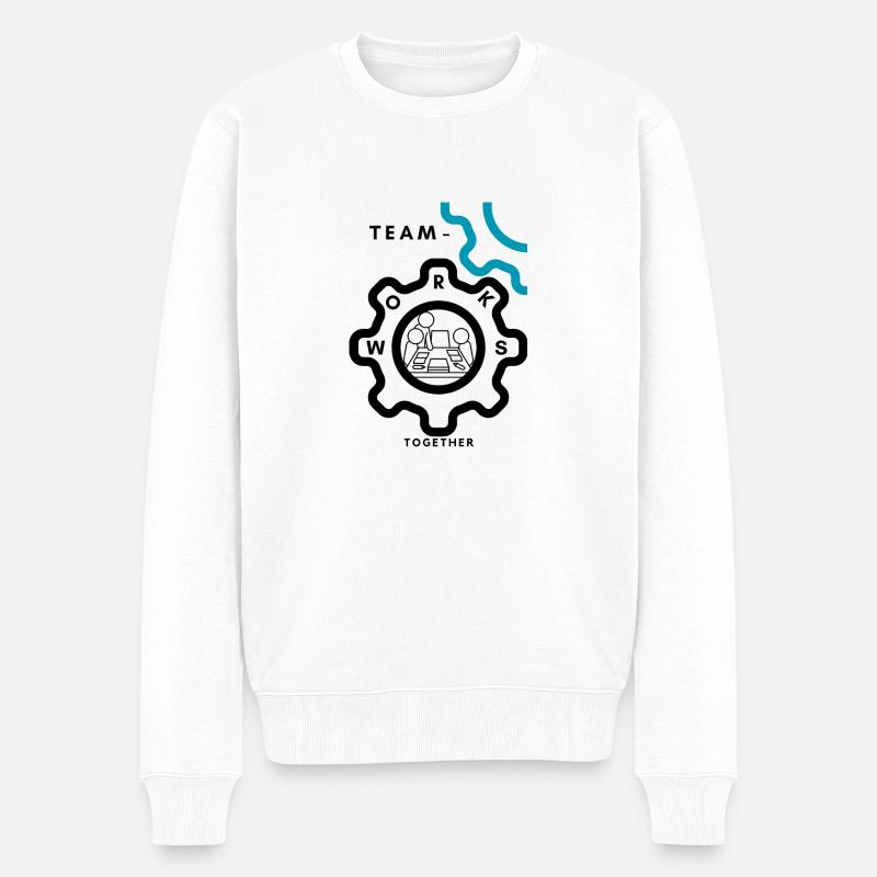 Team Work - Männer Premium Bio Pullover - Weiß