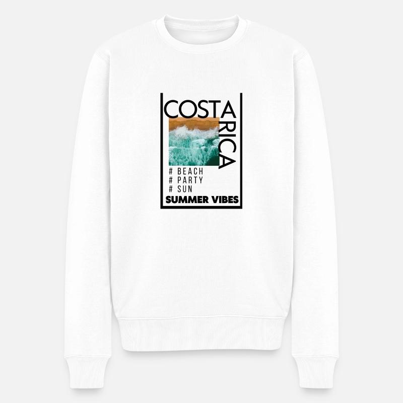 Costa Rica Design - Pull Premium bio Homme - blanc