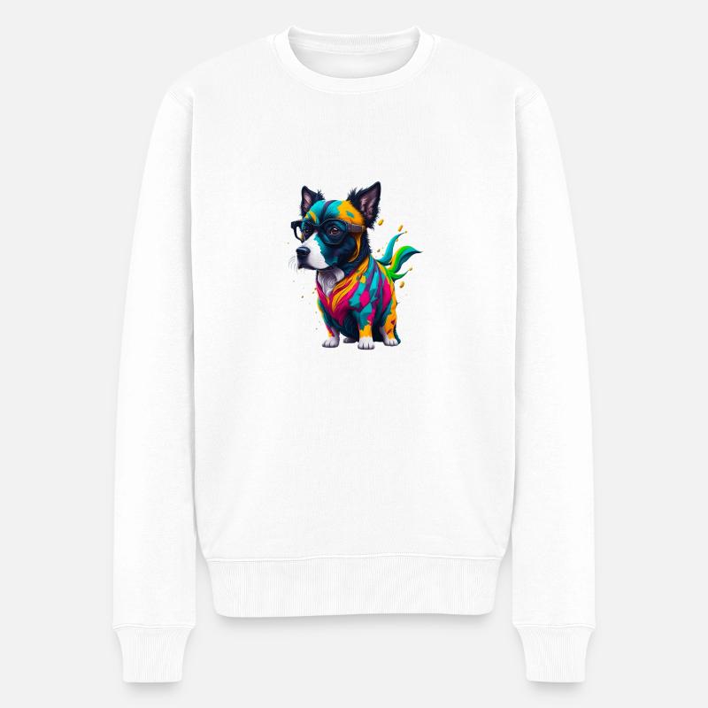 Chien 3 - Pull Premium bio Homme - blanc