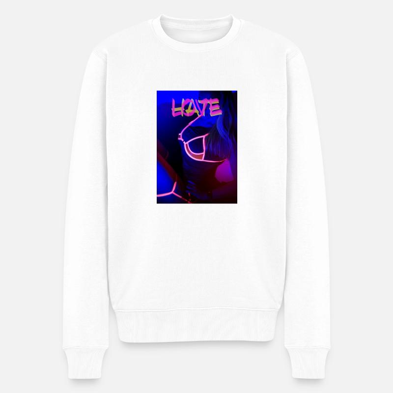 Love wins - Männer Premium Bio Pullover - Weiß