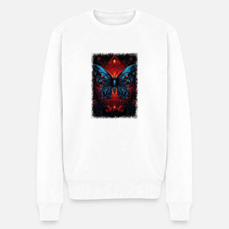 insectes monarque papillon insecte blague heureux mignon - Pull Premium bio Homme - blanc