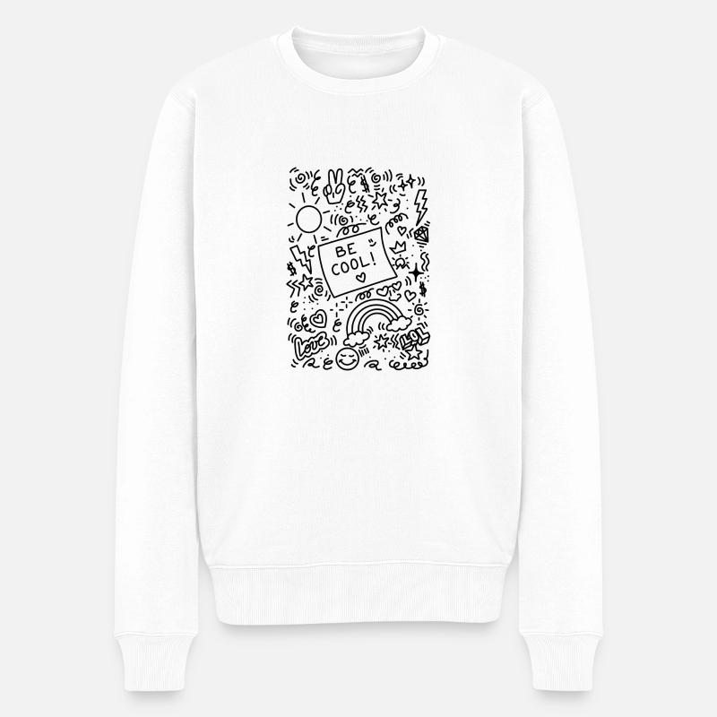 COOL BLEIBEN - Männer Premium Bio Pullover - Weiß