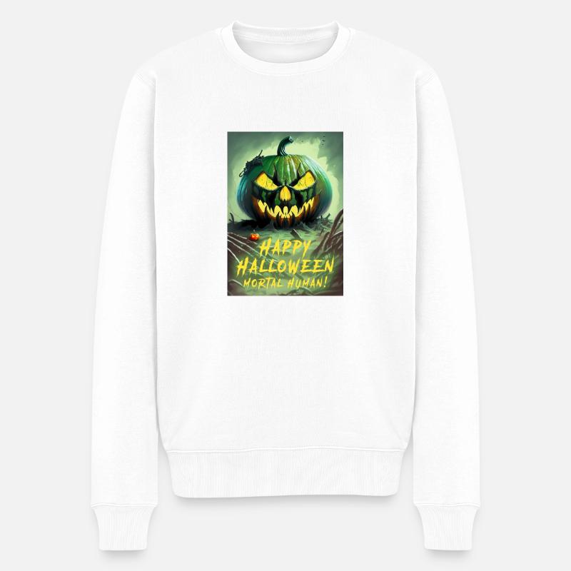 Joyeux Halloween Mortal Human - Pull Premium bio Homme - blanc