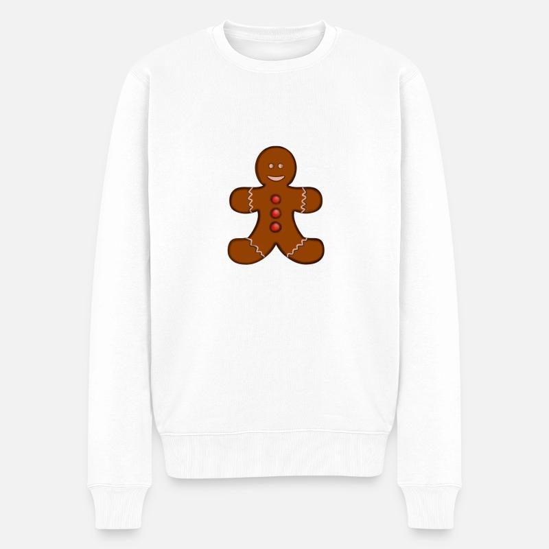 Lebkuchen Winter Weihnachten Geschenk - Männer Premium Bio Pullover - Weiß