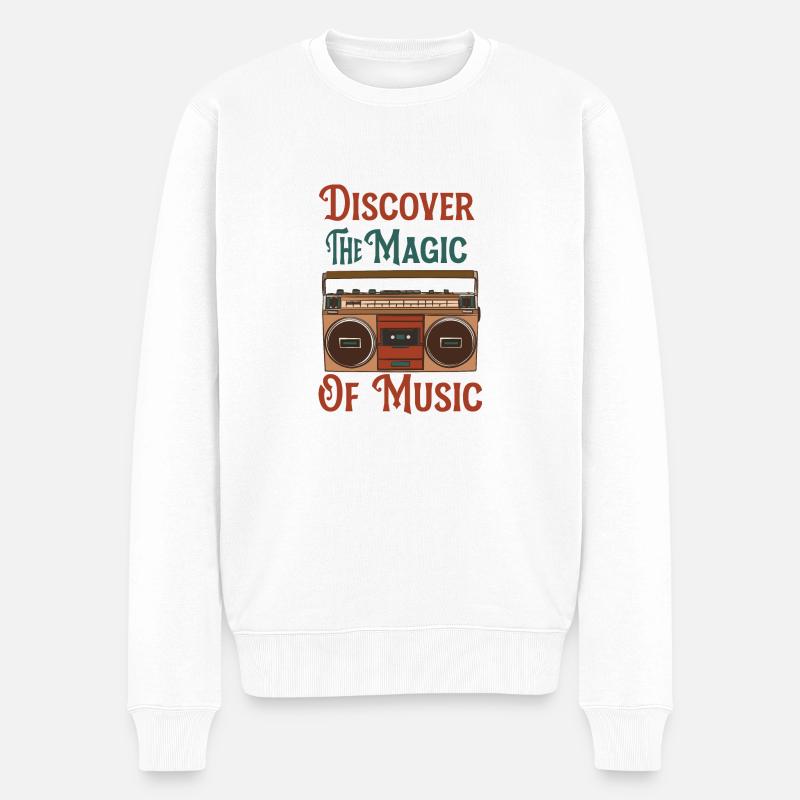Entdecken Sie die Musik - Männer Premium Bio Pullover - Weiß
