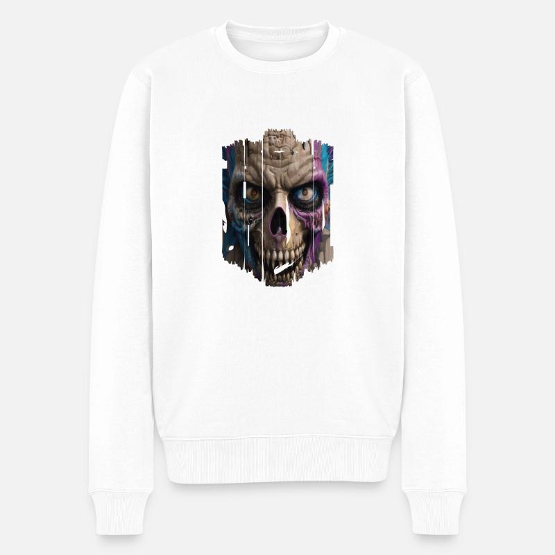 Graffiti Street Art Sprühfarben Cooler Künstler Retro - Männer Premium Bio Pullover - Weiß