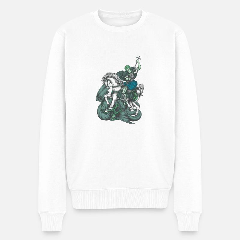 Michel Archange Saint Ange Chrétien Saint SNK - Pull Premium bio Homme - blanc