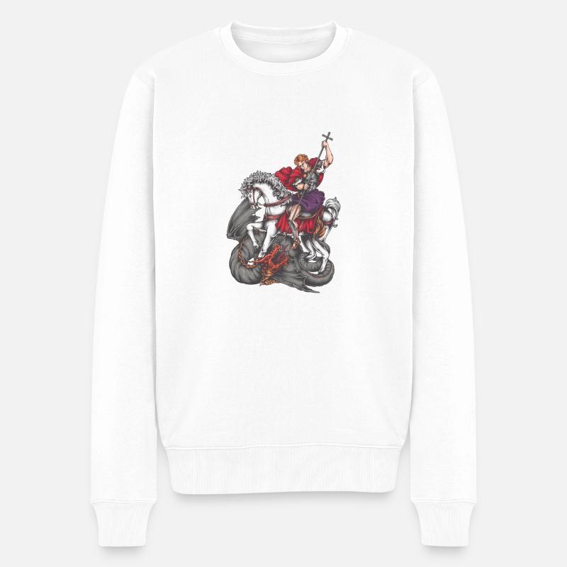 Michel Archange Saint Ange Chrétien Saint SNK - Pull Premium bio Homme - blanc