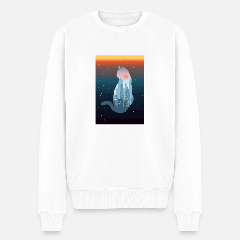 kitty - Männer Premium Bio Pullover - Weiß