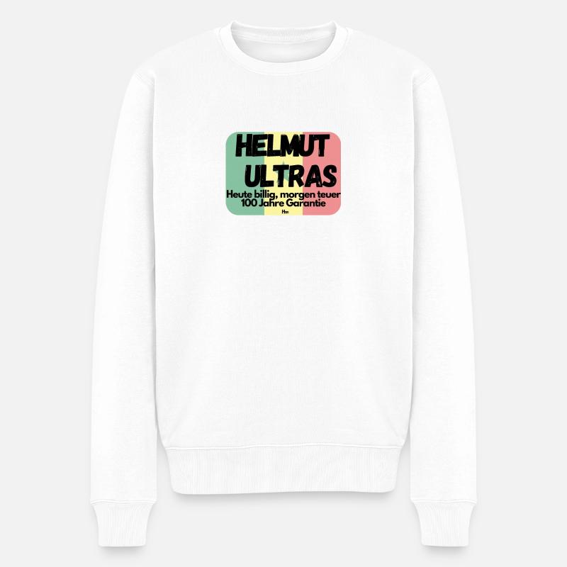 Malle Helmut Ultra 2 - Männer Premium Bio Pullover - Weiß