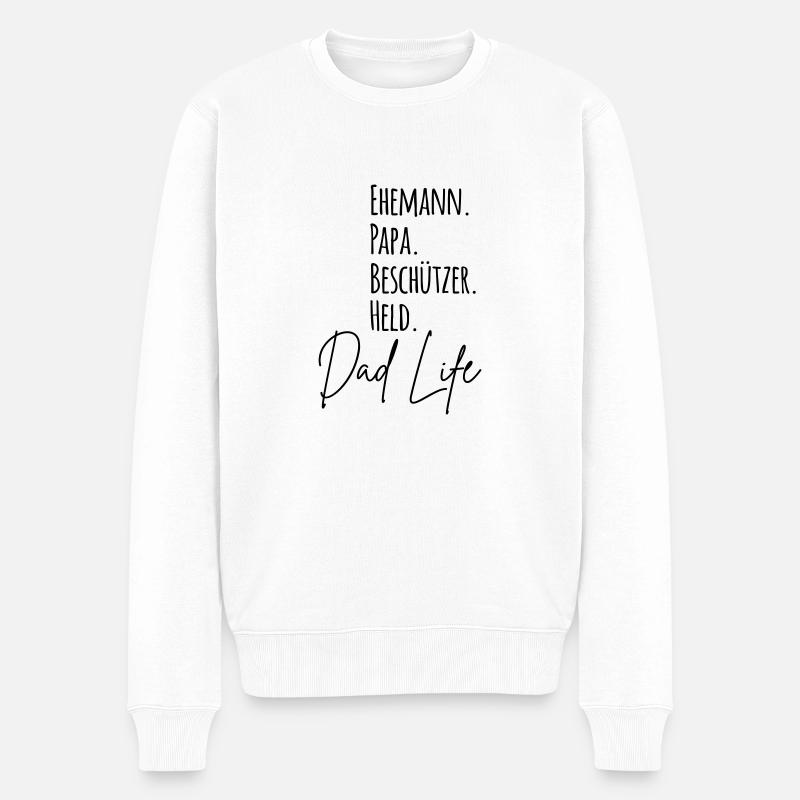 dad life - Männer Premium Bio Pullover - Weiß