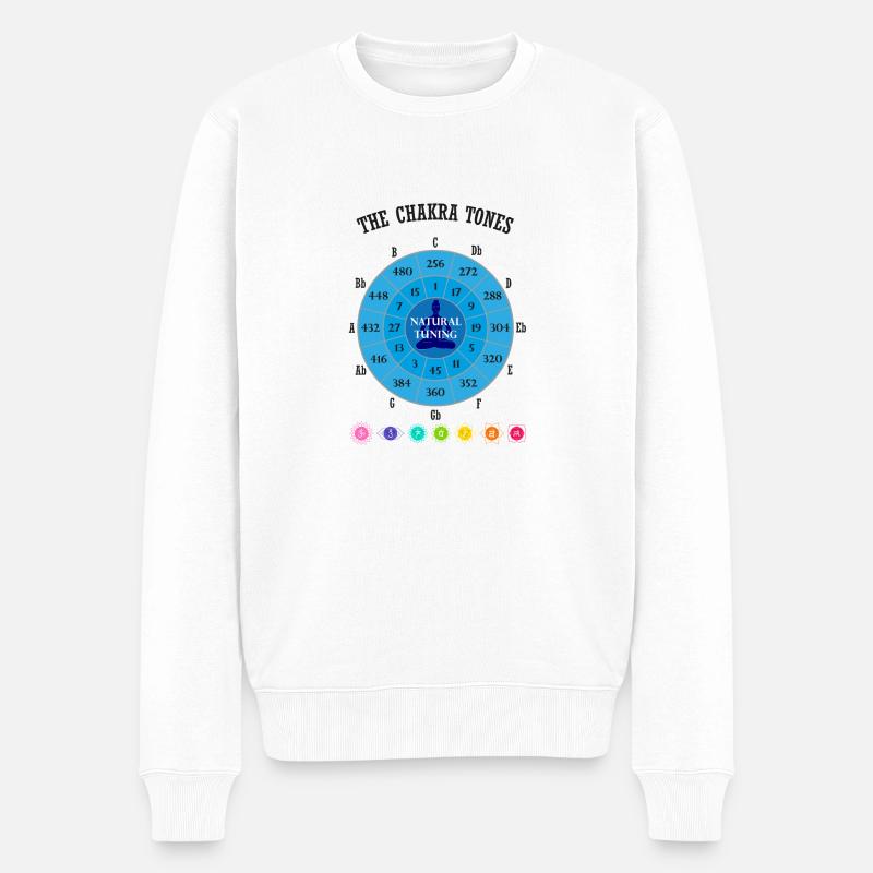 Die Chakra-Töne - Männer Premium Bio Pullover - Weiß