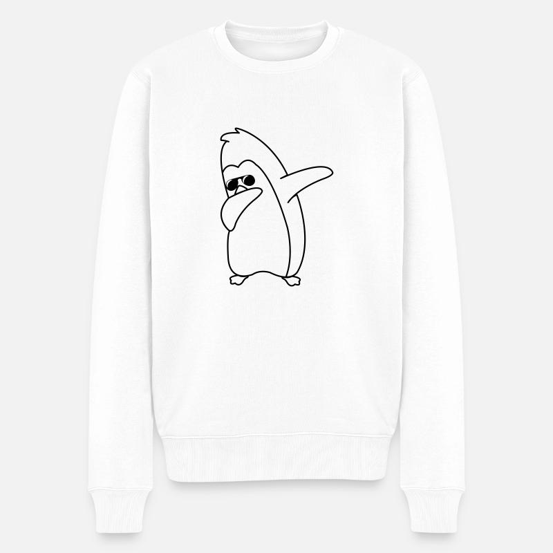 pinguin dabbing - Männer Premium Bio Pullover - Weiß