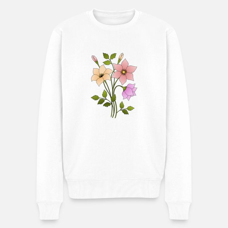 Fleur - Pull Premium bio Homme - blanc