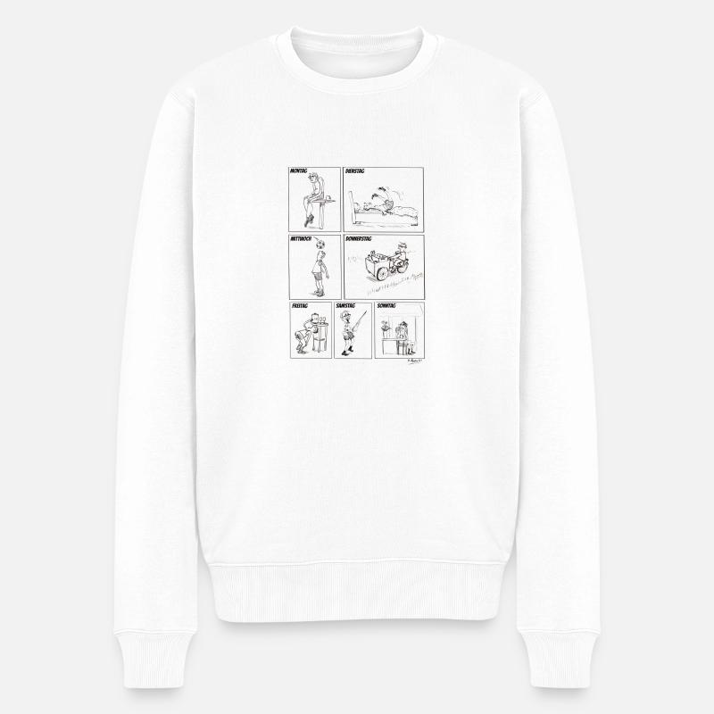Woche im comic - Männer Premium Bio Pullover - Weiß