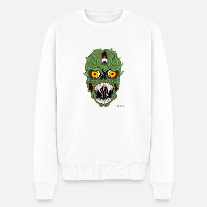 Zombie alien - Männer Premium Bio Pullover - Weiß