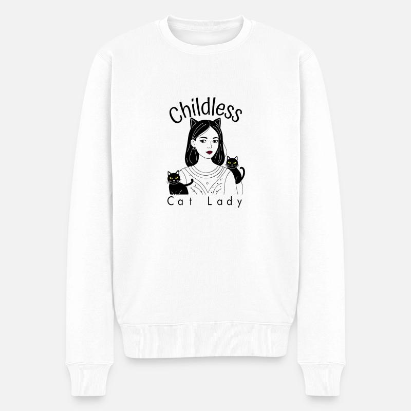 Dame chat sans enfant - Pull Premium bio Homme - blanc