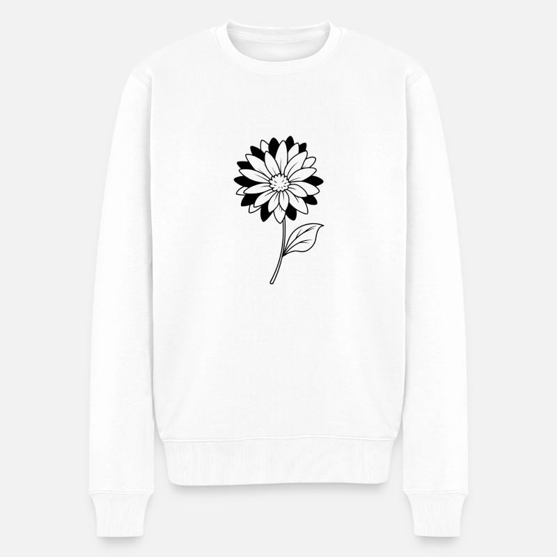 Fleur - Noir et Blanc - Pull Premium bio Homme - blanc