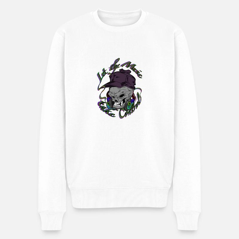Let the music take control - Männer Premium Bio Pullover - Weiß