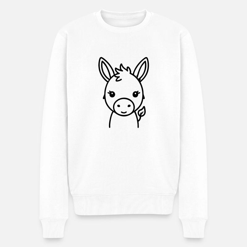 eselchen esel - Männer Premium Bio Pullover - Weiß
