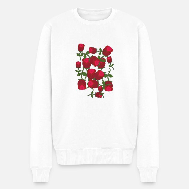 Roses Roses - Pull Premium bio Homme - blanc
