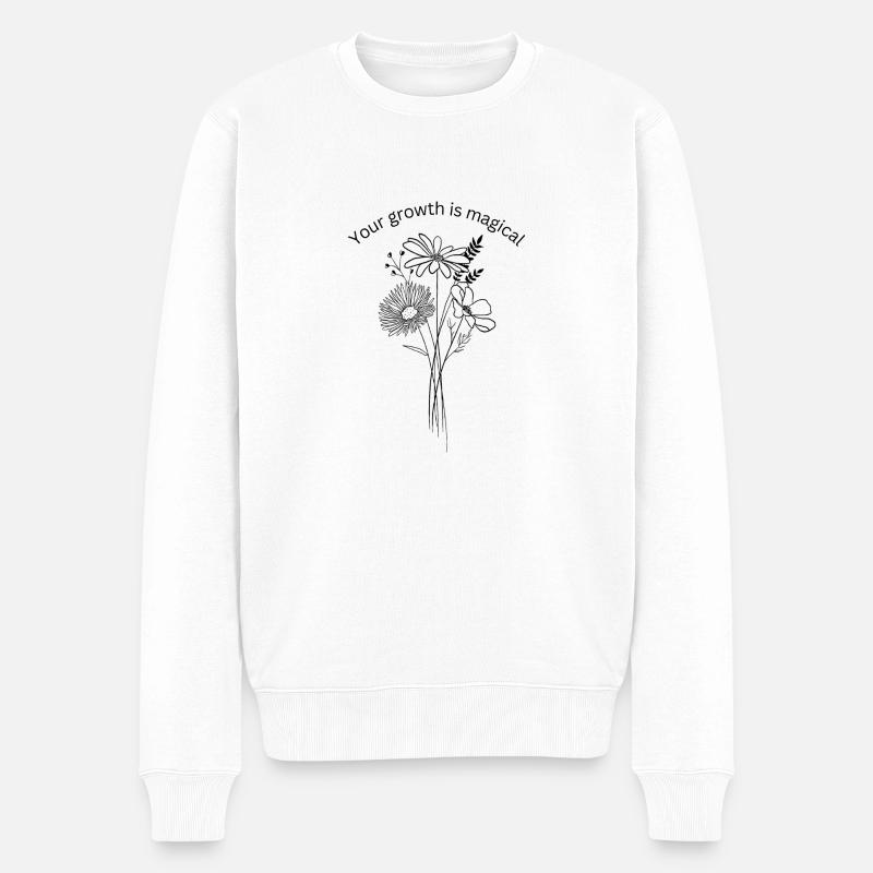 Your growth is magical - Männer Premium Bio Pullover - Weiß