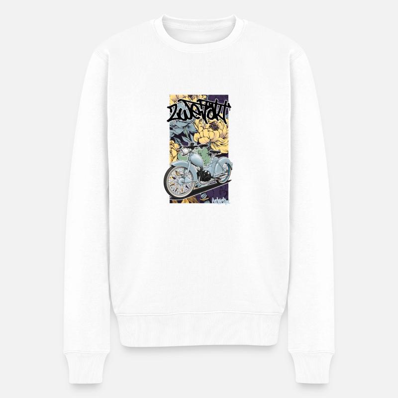 SR 2 (hellblau) // Illustration - Männer Premium Bio Pullover - Weiß