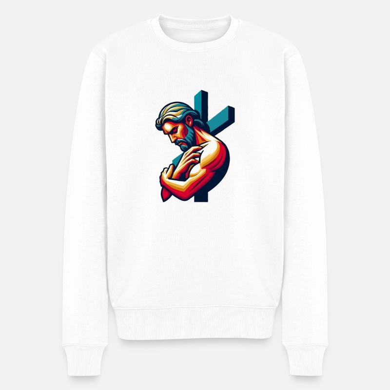 Christlicher Mann - Männer Premium Bio Pullover - Weiß