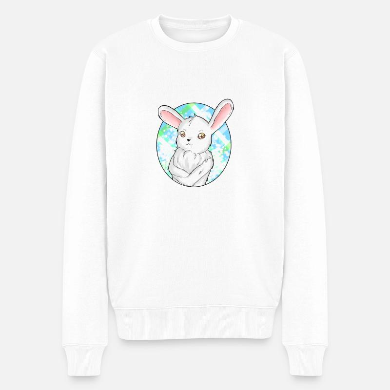 Cooler Hase - Männer Premium Bio Pullover - Weiß