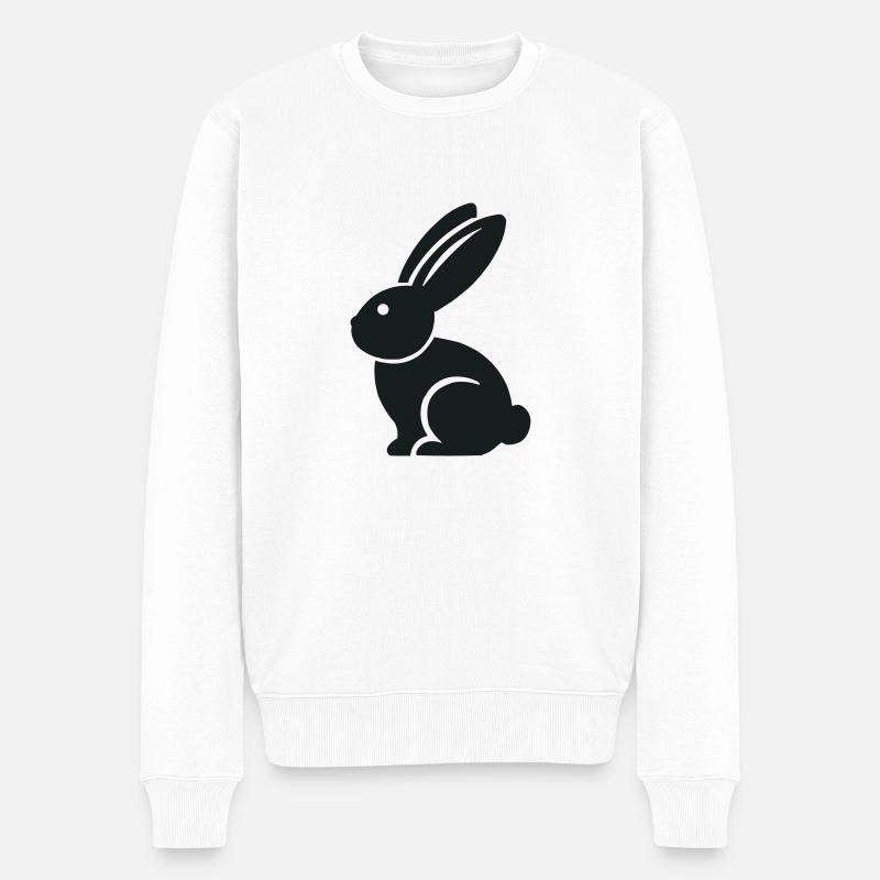 hase - Männer Premium Bio Pullover - Weiß