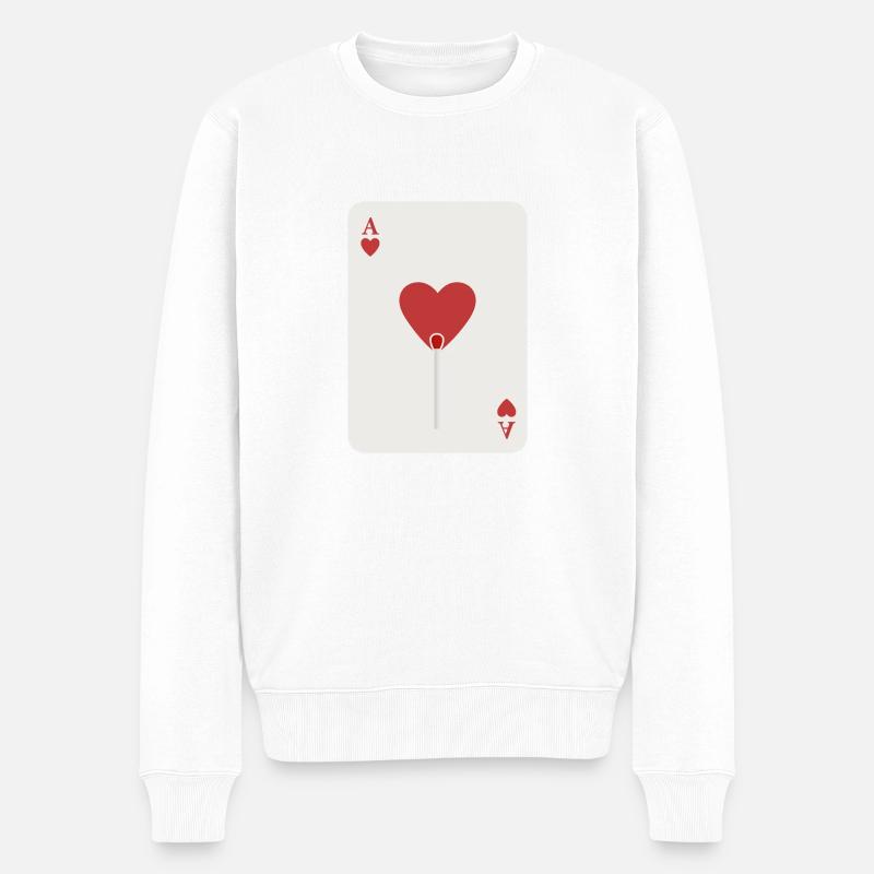 As de Cœur - Pull Premium bio Homme - blanc