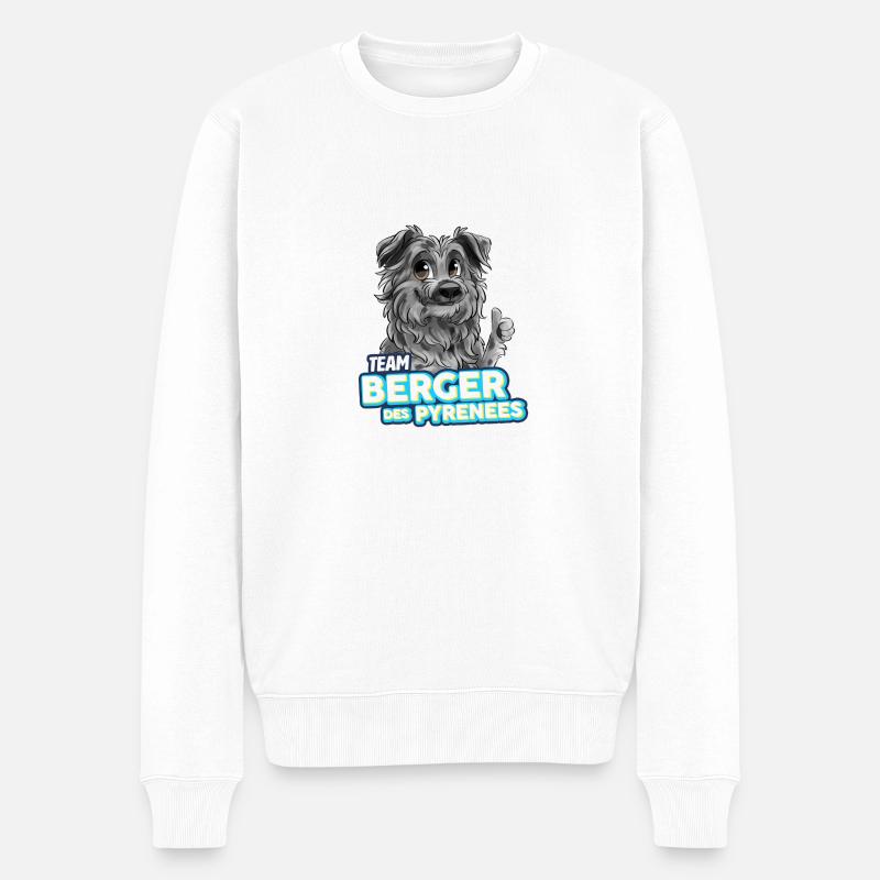 TEAM Pyrenäen-Schäferhund - Harlekin - Männer Premium Bio Pullover - Weiß