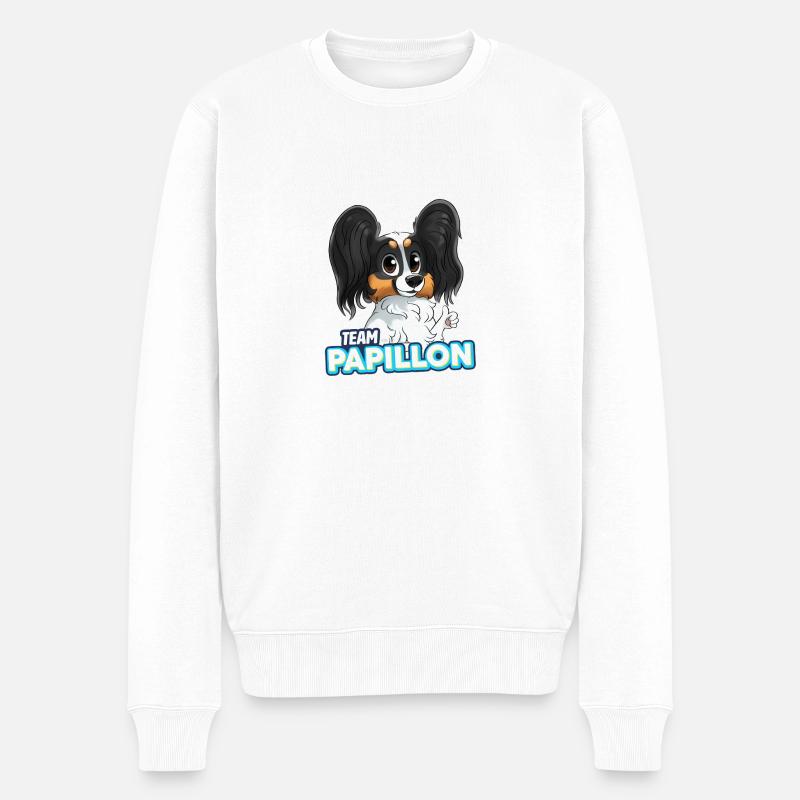 TEAM Papillon - Noir et Feu - Pull Premium bio Homme - blanc