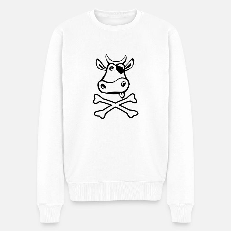 kuhpirat - Männer Premium Bio Pullover - Weiß