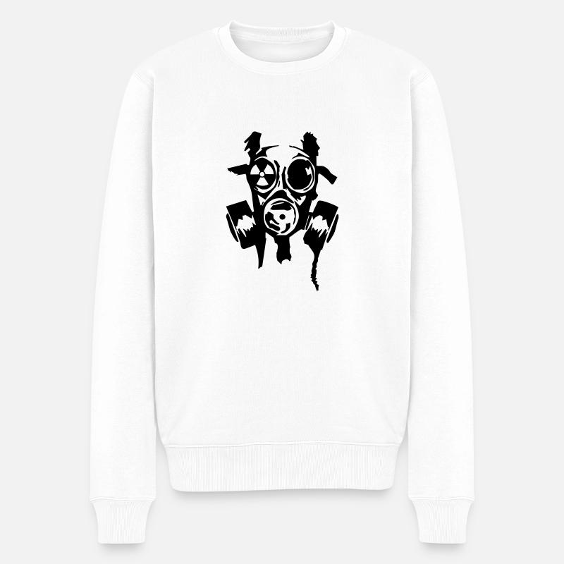 bad_gasmask_radioactiv - Männer Premium Bio Pullover - Weiß