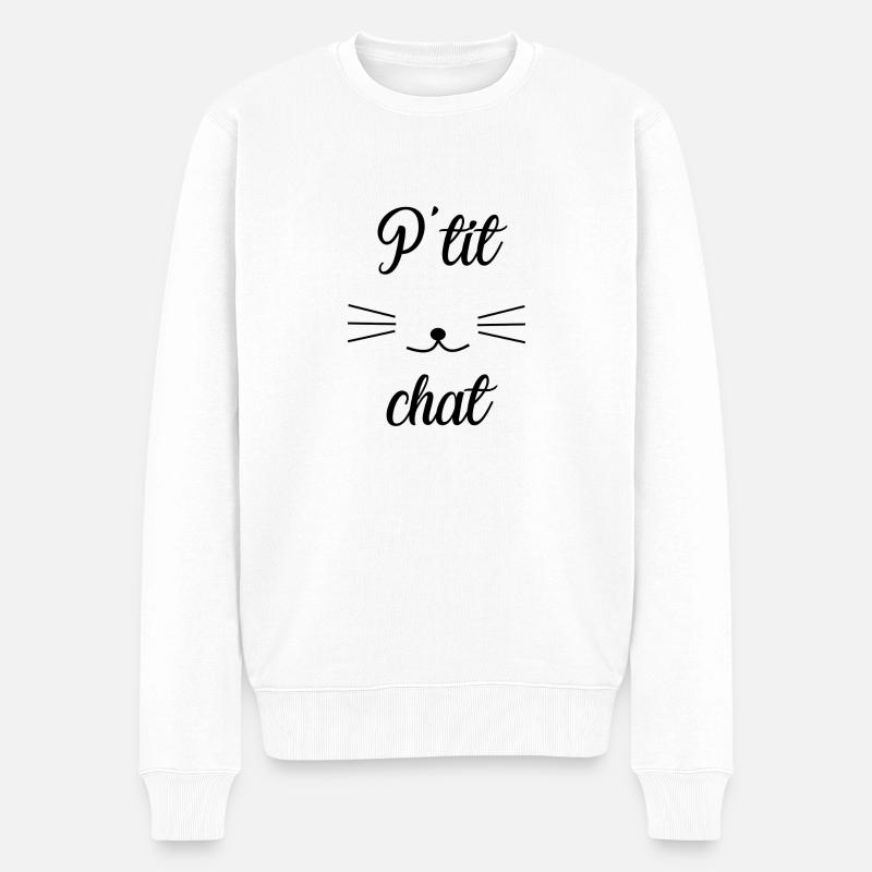 chat - Pull Premium bio Homme - blanc