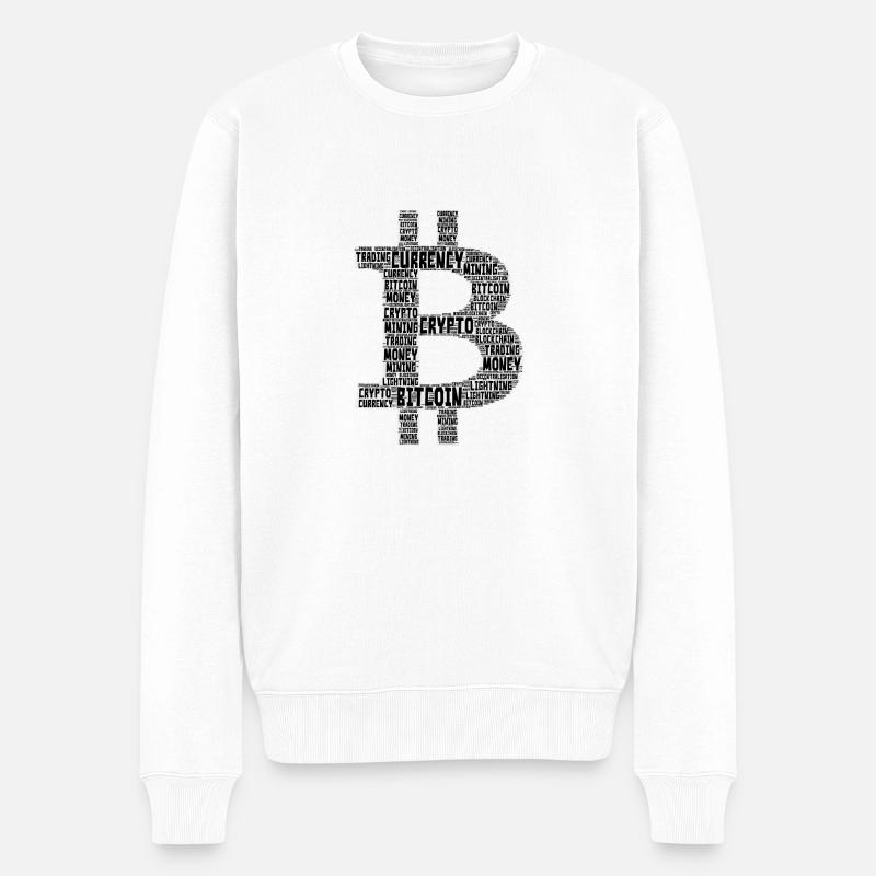 Bitcoin - Pull Premium bio Homme - blanc
