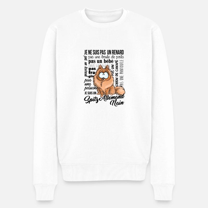 Ich bin Deutscher Spitz Schwarzer Zwerg - Männer Premium Bio Pullover - Weiß