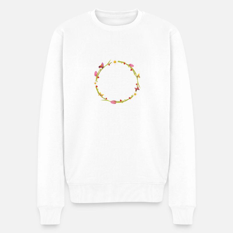 Couronne de printemps - Pull Premium bio Homme - blanc