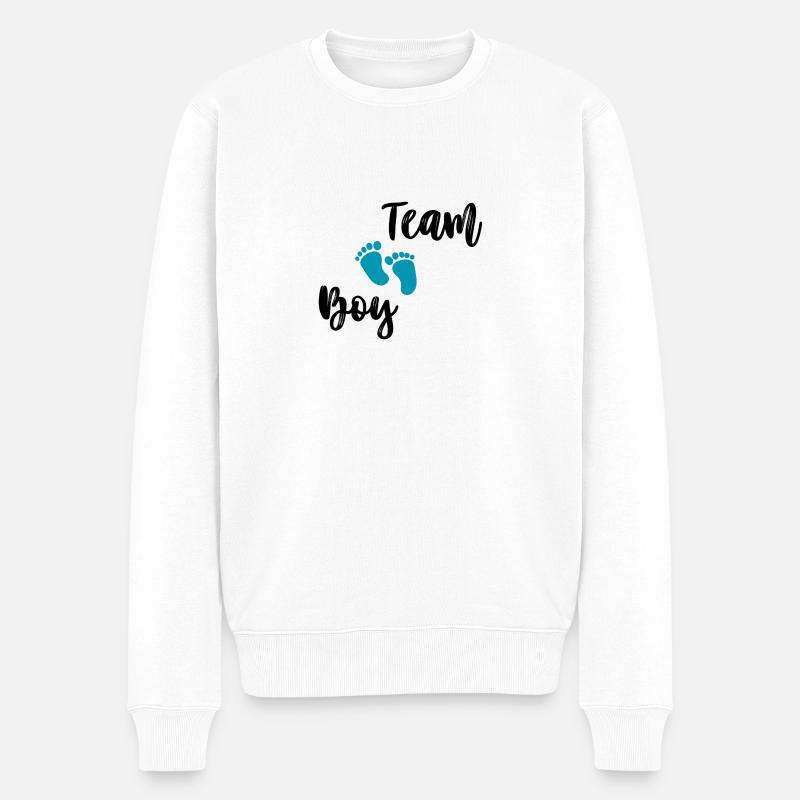 Team Boy 1 - Männer Premium Bio Pullover - Weiß