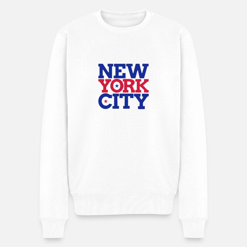 new york city - Männer Premium Bio Pullover - Weiß