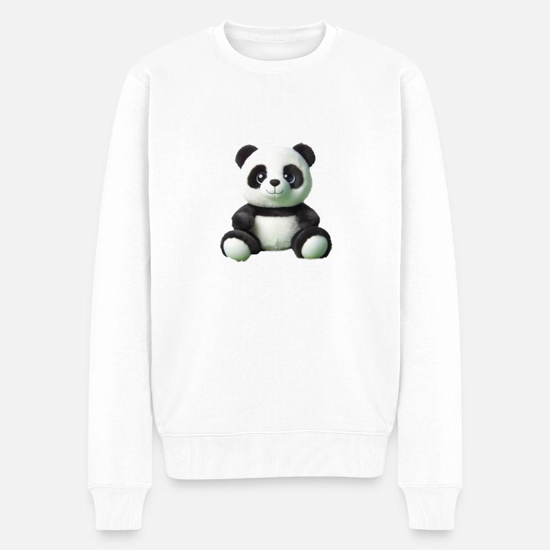 Panda - Männer Premium Bio Pullover - Weiß