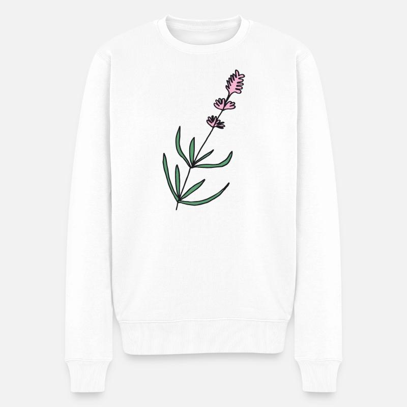 lavendel lavender - Männer Premium Bio Pullover - Weiß