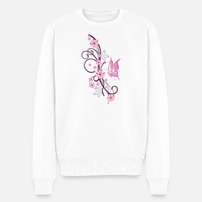 Fleurs de cerisier Fleurs Printemps Sakura - Pull Premium bio Homme - blanc