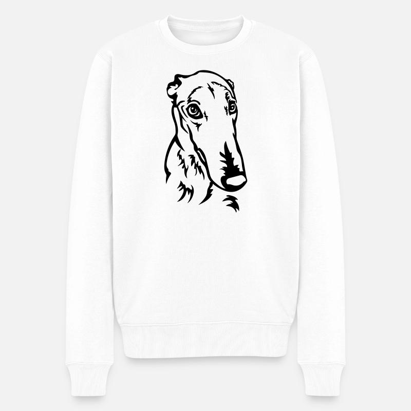 Tête de lévrier - Pull Premium bio Homme - blanc