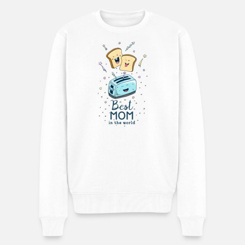 Toast - Best mom in the world - Männer Premium Bio Pullover - Weiß