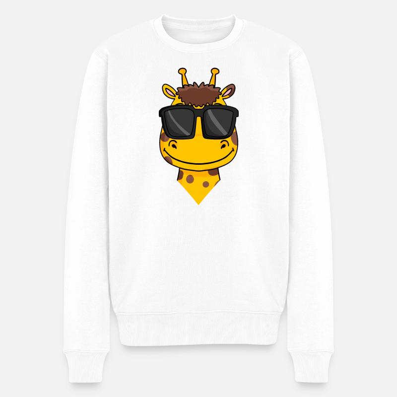 Girafe à lunettes - Pull Premium bio Homme - blanc